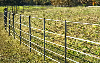 Estate fencing system, five rail continuous welded.