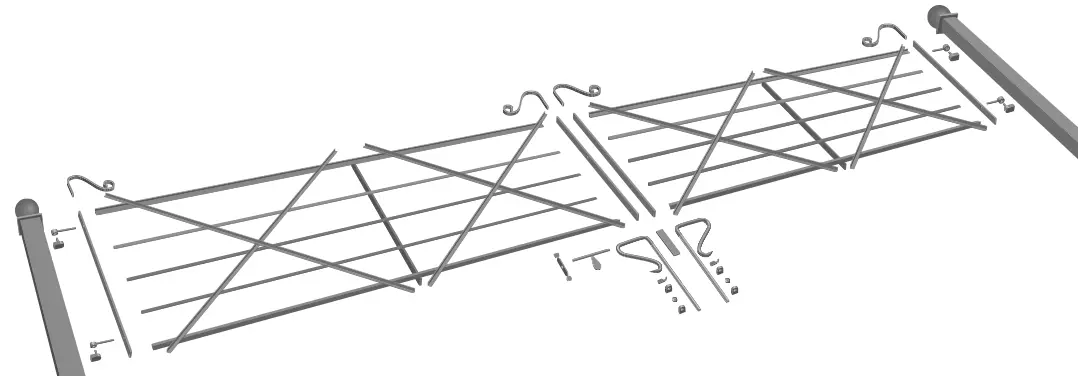 large metal double gate kit with infill